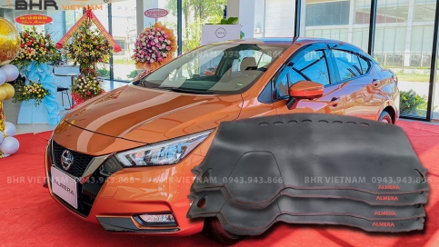 Thảm taplo Nissan Almera 2021 da cacbon Microfiber cao cấp